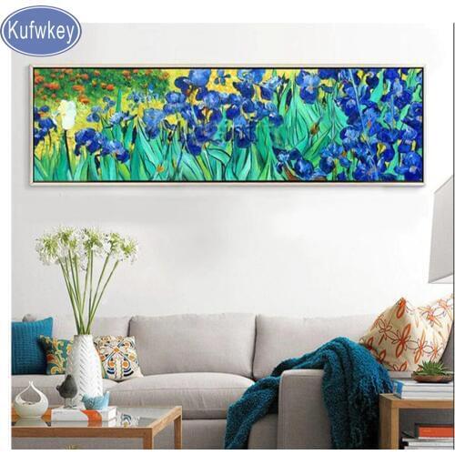 DIY 5D Diamond Embroidery irises flower Cross-Stitch kits Abstract Oil Painting Resin Hobby art Craft,Home Decor wall painting