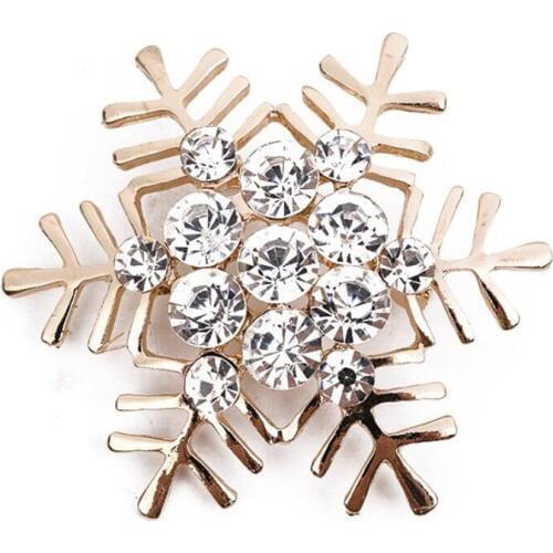 Sunmall Japan brooch premium alloy Korean version Cyrstal Christmas snowflake brooch Christmas Party Kid gift
