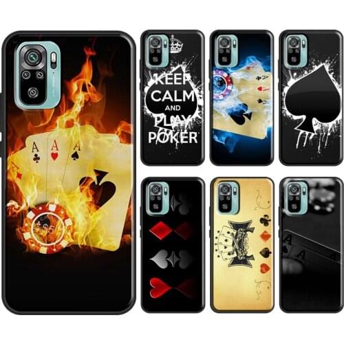 Spades Poker Play Cards Ace Art For Xiaomi Redmi Note 9S 8T 7 Note 10 8 9 Pro Case For Redmi 9A 9C 8A K40 9T Soft Cover