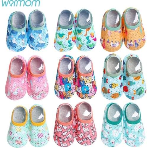 Warmom Infant Childrens Indoor Non-slip Floor Socks for Boys Girls Cartoon Dinosaur Whale Pink Alpaca Baby Toddler Socks