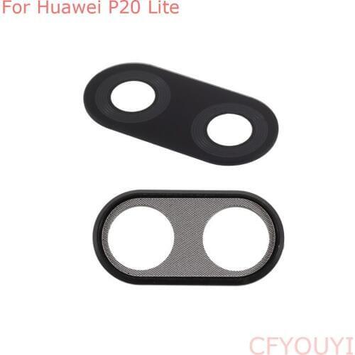 For Huawei P20 Lite Rear Camera Metal Lens Protector Part + Camera Glass len with adhesive glue