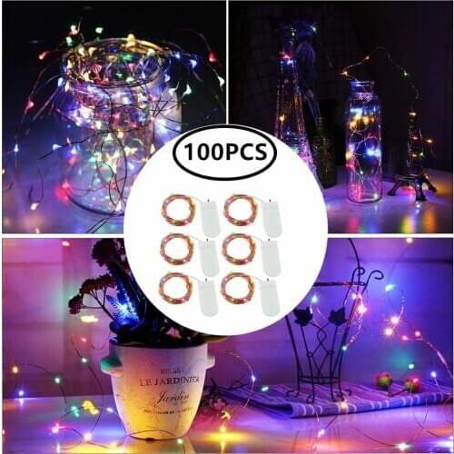 100 Pcs Battery Operated Lights 10 20 LEDs Waterproof Flexible Fairy String Lights for Wedding Bedroom Christmas Festival Decora