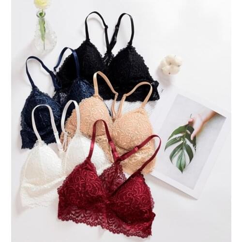 Lace Sexy Lingerie Wireless Bra for Women Push Up Bralette Female Brassiere Summer Soft French Styles Fashion Bras Underwear