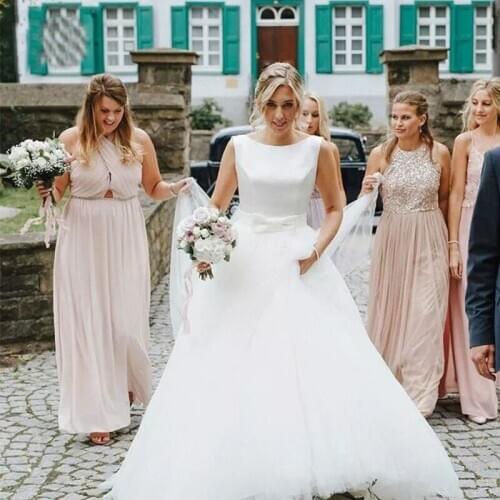 LEOSOXS Satin Wedding Dresses