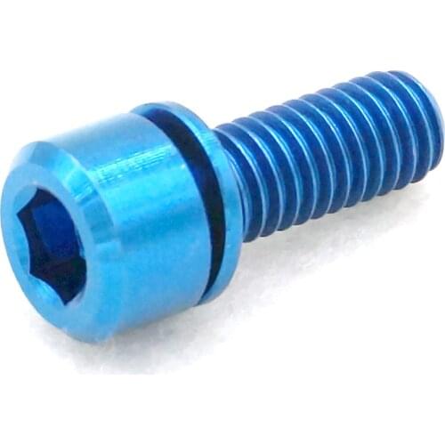 LOT 4 M6 x 16mm Blue TC4 GR5 Titanium Alloy Allen Hex Screw Column Cap Head Bolts For Bicycle