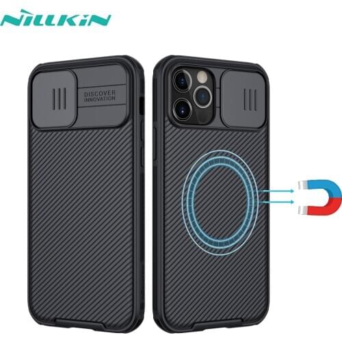 For iphone 12 Pro Max Magnetic Case NILLKIN Camshield Pro Camera Protection Magnet Cover Compatible with MagSafe Charger