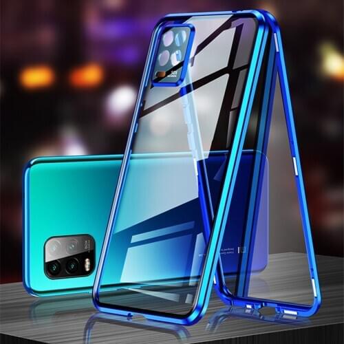 Magnetic Metal Bumper Case For Xiaomi Mi 10 Lite Tempered Glass Front Back Cover For Xiaomi Mi 10 / Mi 10 Pro / Mi 10 Lite Case