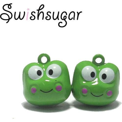 Cute Enamel Frog Jingle Bells Charms Fit Christmas Party Gifts Favor Decorations