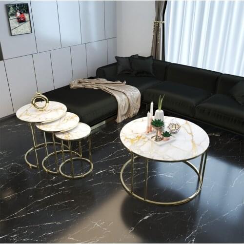 Marble Patterned Glass Gold Metal Zigon Medium Tripod Suit coffee table coffee tables table basse furniture living room table