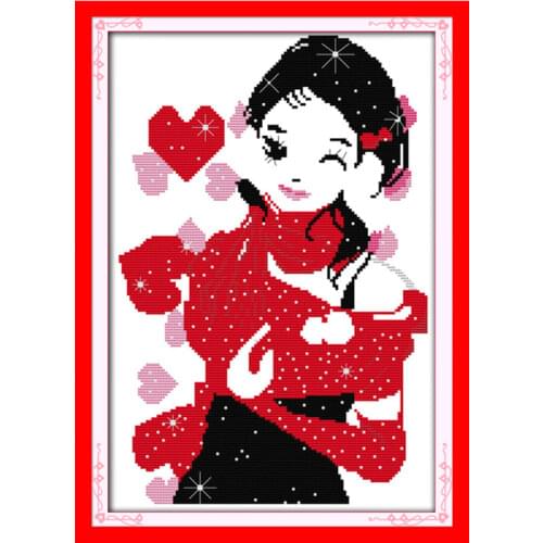 A happy smile cross stitch kit cartoon 14ct 11ct count pre print canvas stitching embroidery DIY handmade needlework