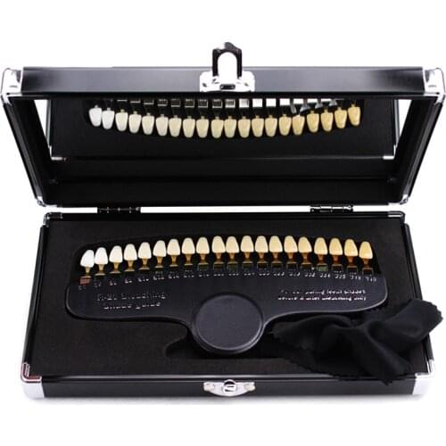 20 Colors Teeth Whitening Value Set 3D Shade Guide Color Comparator Mirror Dentistry Cold Light Teeth Whitening Contrast Palette