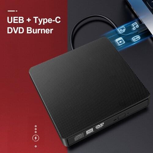 USB 3.0 Type C Slim External DVD ROM RW CD Writer Optical Drive Burner Reader for Desktop Laptop PC Computers Accurate Recording