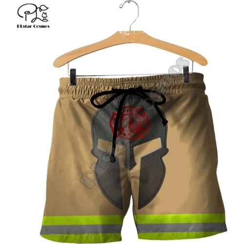PLstar Cosmos Amazing Cool Firefighter 3D Printed Fashion For Men And Women Summer Casual Colorful Shorts Beach Short Pants Q55