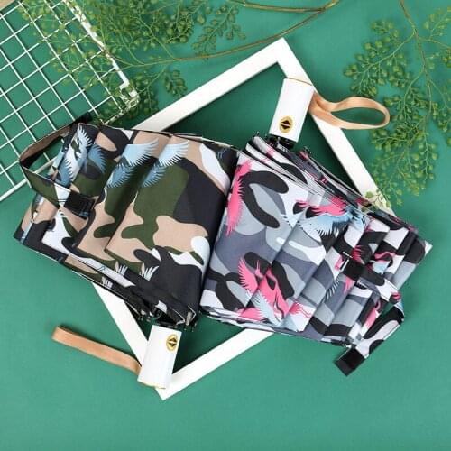 Fully automatic vinyl umbrella camouflage folding sunscreen sunshade sun umbrella male and female students three-fold umbrella