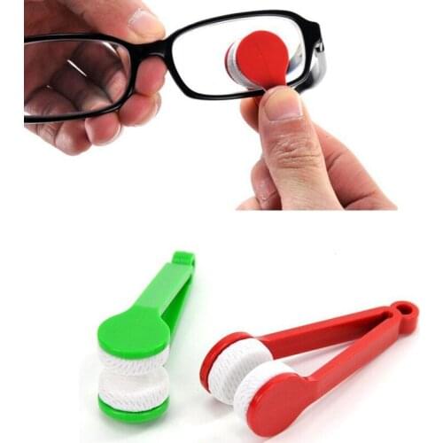 Portable Multifunctional Glasses Cleaning Rub Eyeglass Sunglasses Spectacles Microfiber Cleaner Brushes Wiping Tools Mini 1 Pcs