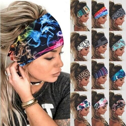 Women Fashion Flower Turban Vintage Cross Knot Elastic Hairbands Face Wash Hair Band Girls Hair Accessories Haarband