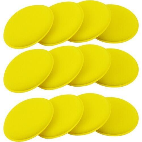 YOLU 12Pcs Car Cleaning Sponge Waxing Polish Wax Foam Sponge Applicator Pads Yellow Clean Washer Washing Tool Car Care