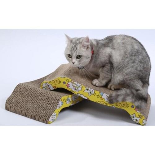 Fun Cat Toys Cat Scratch Board S-Shaped Corrugated Paper With Cats Claw Grinding Nail Scraper Mat Mattress Cat Supplies