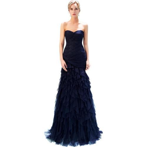 Sweetheart Strapless Mermaid Tassel Backless Lace Up One-piece Floor Length Party Dress Robe de soiree Vestido de noche