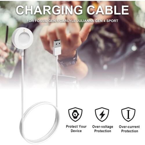 1m USB Charging Cable For Fossil Gen 5 Carlyle Julianna Smart Watch Data Line For Gen 4 For 4 Venture HR High Quality Data Cable