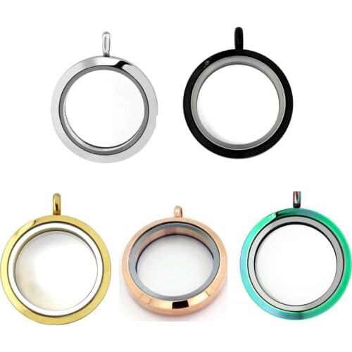 1pc Good Quality 30mm Round Stainless Steel Glass Locket Twisted Screw Open Pendant for Sweater Necklace or Bracelet
