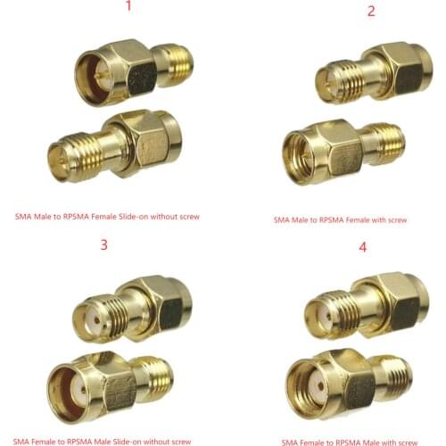 1pcs Connector Adapter SMA to RPSMA Male Jack & Female Plug Straight RF Coaxial Converter New Brass