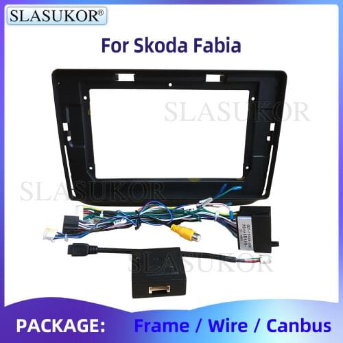 Car For SKODA FABIA Fascia Radio Panel Dash Kit Install Facia Console Bezel Adapter Plate Trim Cover Frame accessories