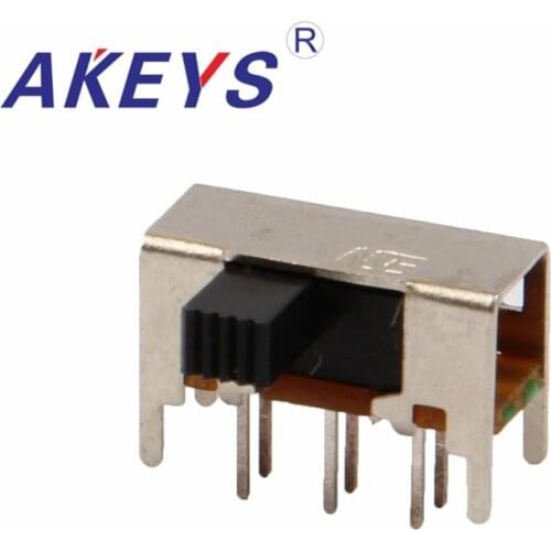 10PCS SK-22H05 2P2T Double pole double throw handle heights 6.0mm slide switch side insert 3 pin with 4 fixed pin