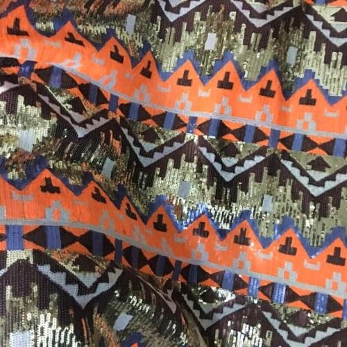 GLace 1Y/Lot Triangular popular pattern sewing sequins fabric colourful glitter mesh for Evening dress accessories TX1593