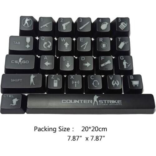 26 keys ABS Shot Backlit For OEM Cherry MX Mechanical Keyboard CS go Keycap