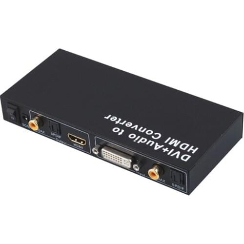 Active DVI to HDMI-compatible converter with audio digital coaxial+spdif+DVI to HDMI+coaxial+toslink audio out DVI in HDMI out
