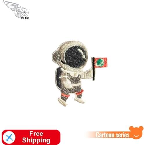 Astronaut Outer Space Embroidery Cartoon Iron on or Sew on for Dress Backpack Clothes Custom DIY Patch Cute Kids T-Shirt Badge
