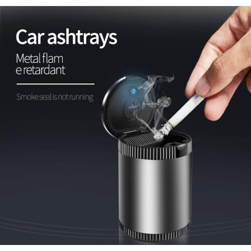 Automobile Ashtray personalized creative metal multi-functional cover with lights automatic special car supplies big Ash