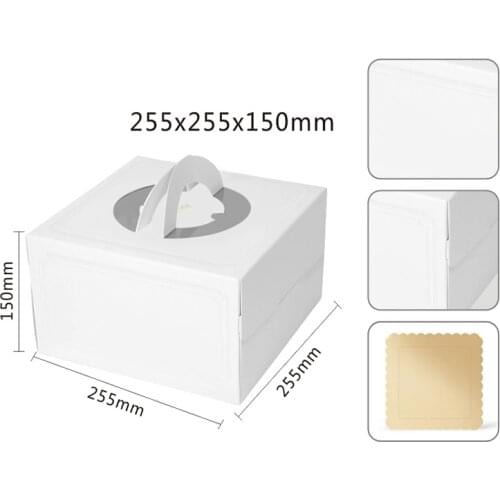 8 Inch White Baking Box European-Style Cake Food Box Hot Pressing Process In Stock