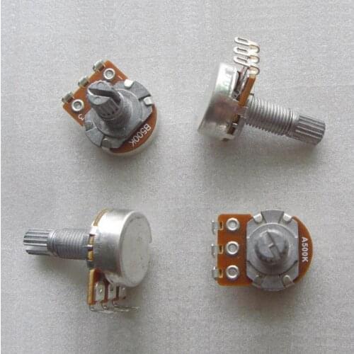 Free Shipping 4pcs/pack 18mm long handle A500K/B500K Mini size guitar pots for wholesale guitar electronic parts