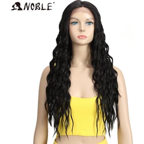 Noble Hair Wigs For Black Women Synthetic Lace Front Wig 28 Inch Long Curly Hair Blonde Ombre Hair Wigs Synthetic Lace Front Wig