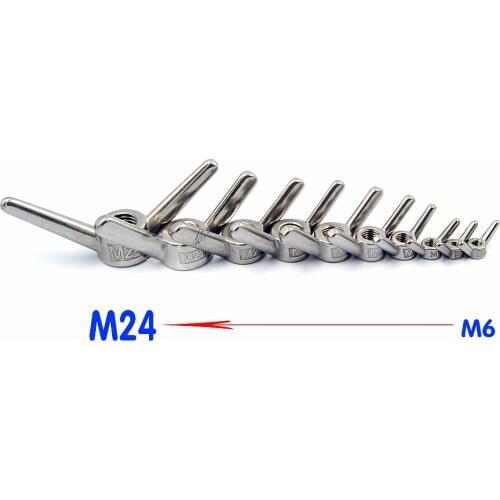 1Pack M6 M8 M10 M12 M14 M16 M20 M24 SS304 Stainless Steel Long Wing Nuts Stainless Bolts & Screws Claw nuts And Bolts Hardware