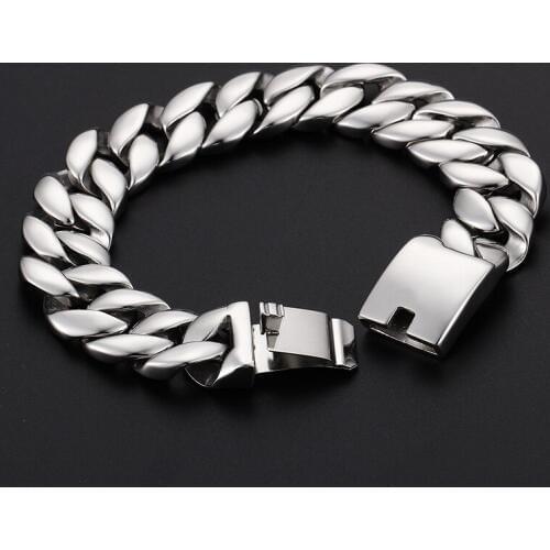 Titanium Steel Bracelet Punk Glossy Steel Mens Bracelet Does Not Change Color
