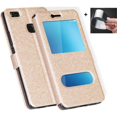5.2" Front Window Leather Filp Case For Huawei G9 Lite phone cover For Huawei P9 lite 2016 back cases G9Lite P9lite LTEbumper
