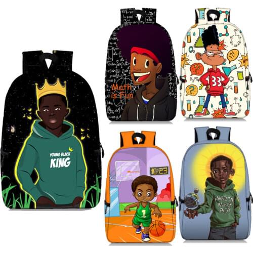 Afro Black Boy Backpack for Teenager Africa America Black Boys Daypack Children School Bags football Kid Bookbag Men Rucksack