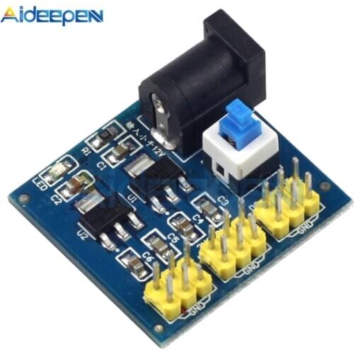 DC 6V-12V to 3.3V 5V DC-DC Buck Step down Power Supply Converter Module With Red LED Power Indicator For Arduino 5.5X2.1MM