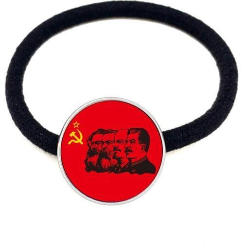 Soviet USSR Stalin Lenin Hairbands Classic Red Star Hammer Sickle Communism Emblem CCCP Glass Cabochon Hair Jewelry For Women