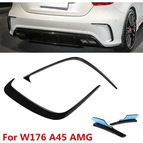 For Mercedes W176 A180 A200 A250 A45 AMG 2013 2014-2018 Rear Bumper Lip Canards Splitter Fender Flare Extension Wheel Eyebrow