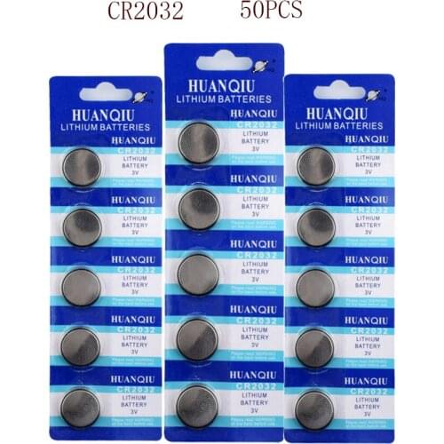 50PCS CR2032 Button Batteries BR2032 DL2032 ECR2032 Cell Coin Lithium Battery 3V CR 2032 For Watch Electronic Toy Remote