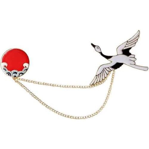 Beautiful Crane Brooch For Womens Ethnic Style Pin Jewelry Party Office Clothes Scarf Buckle Garment Accessories Brooches Gift