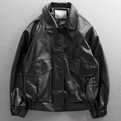 Automotive Mens Leather Jackets Classic Motorcycle Bike Cowboy Jacket Male Plus Size XXXXL PU Coats Men Brand Clothing 4XL A547