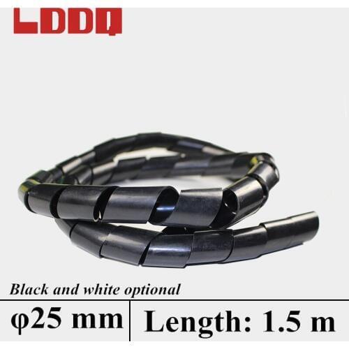 LDDQ Good Quality 1.5m Winding Pipe Outer Diameter 25mm Spiral Cable Wire Wrap tube Cable Sleeves Flame Retardant Black White