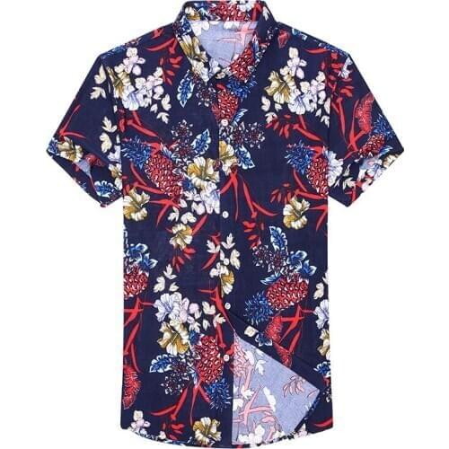 New Arrival Male Shirts Summer Floral Printed Clothes Short Sleeve Shirts Casual Printed Shirts Free Shipping