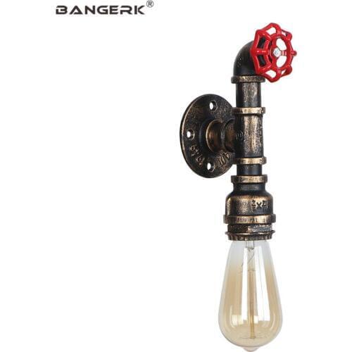 Loft Industrial Iron Water Pipe Wall Lamp Vintage LED Sconce Wall Lights For Dining Room Bedside Home Decor Fixture Lighting