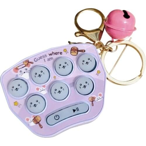 T5EC Mini Hamster Memory Game Toy Keychain Led Electronic Hamster Button Game Machine